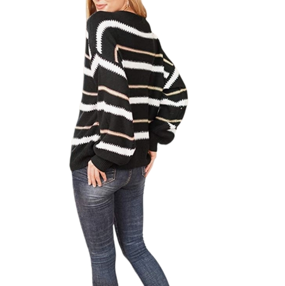 Black Striped Sweater - Picture 2 of 4